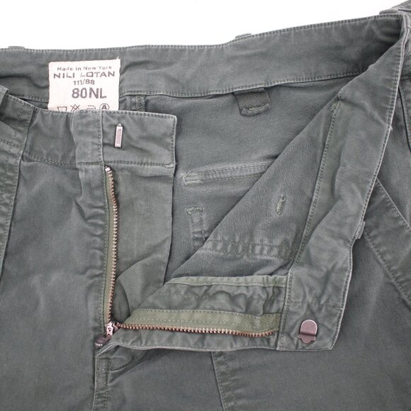 Nili Lotan  Pants Womens 6 Cotton Stretch Utility casual chino Green 111/88 80NL - Picture 9 of 12